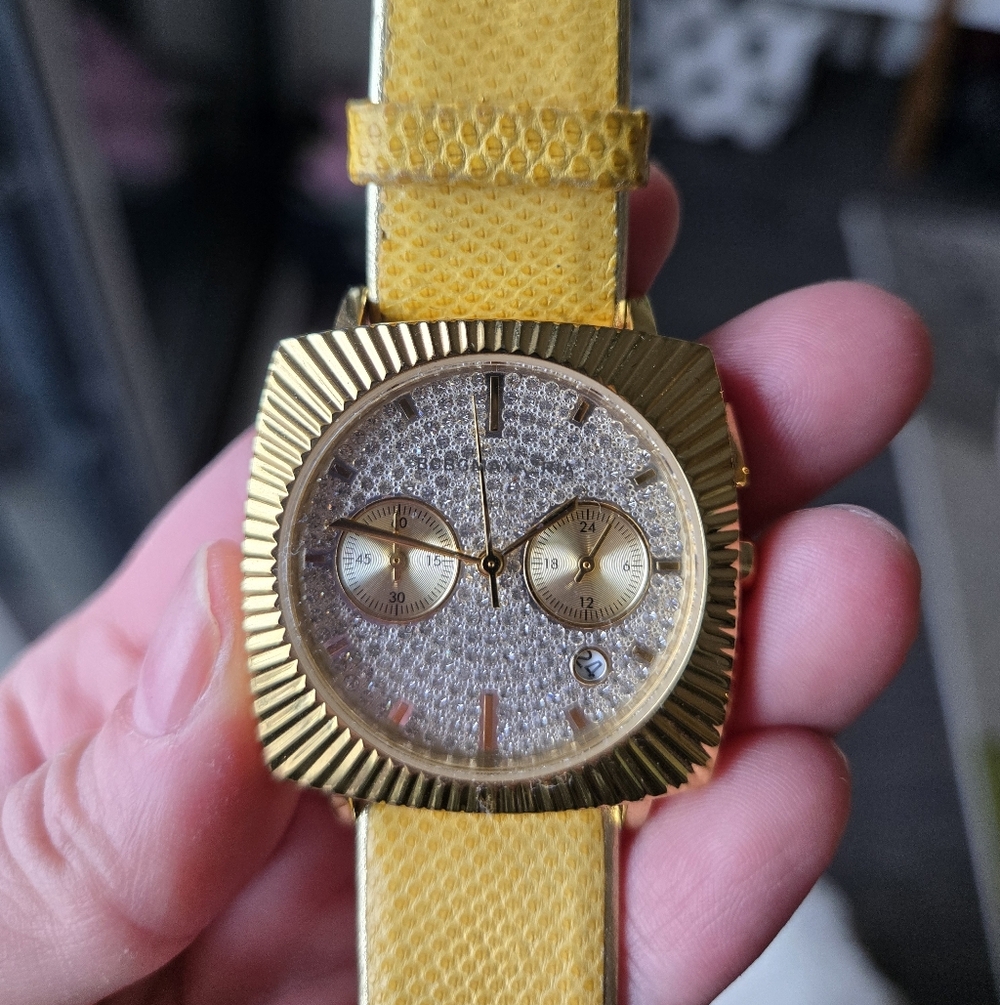 BCBG Maz Azria Gold and Yellow Watch.